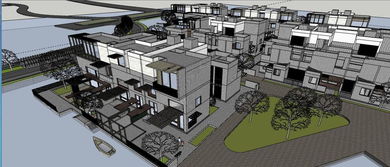 精品現代風格聯排別墅群 建筑SU模型設計的靈感與素材大全