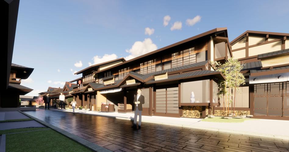 拈花灣日式休閑商業(yè)街建筑模型設(shè)計(jì)（2018）